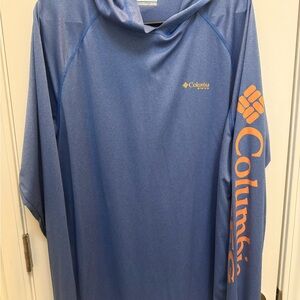 Columbia Blue/Peach PFG Sun Protection Hoodie